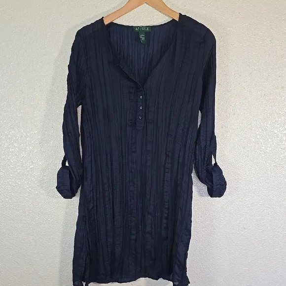 Ralph Lauren Navy Long Sleeve Tunic Top - Picture 1 of 7